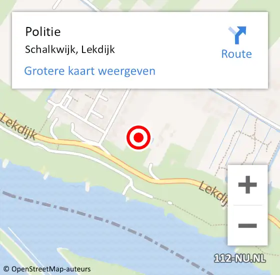 Locatie op kaart van de 112 melding: Politie Schalkwijk, Lekdijk op 14 juli 2024 16:43