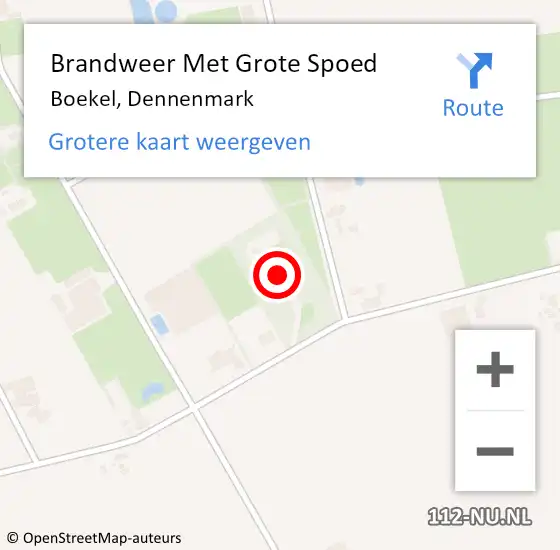 Locatie op kaart van de 112 melding: Brandweer Met Grote Spoed Naar Boekel, Dennenmark op 14 juli 2024 16:55