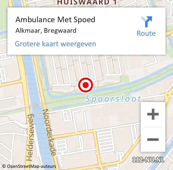 Locatie op kaart van de 112 melding: Ambulance Met Spoed Naar Alkmaar, Bregwaard op 14 juli 2024 17:23