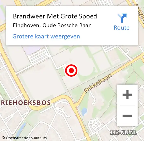 Locatie op kaart van de 112 melding: Brandweer Met Grote Spoed Naar Eindhoven, Oude Bossche Baan op 14 juli 2024 17:43