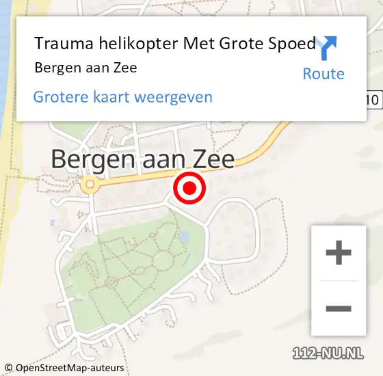 Locatie op kaart van de 112 melding: Trauma helikopter Met Grote Spoed Naar Bergen aan Zee op 14 juli 2024 18:11