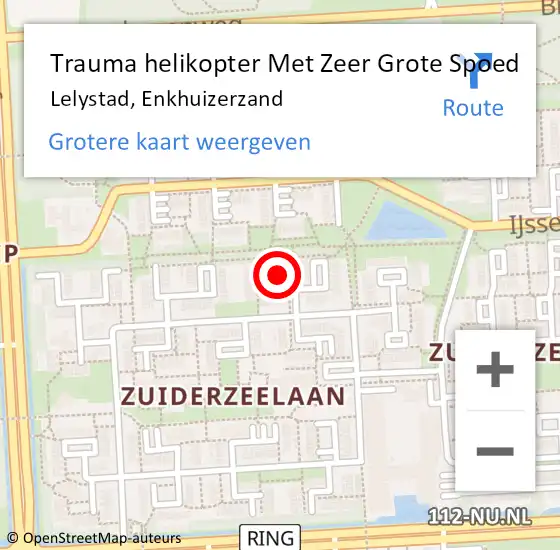 Locatie op kaart van de 112 melding: Trauma helikopter Met Zeer Grote Spoed Naar Lelystad, Enkhuizerzand op 14 juli 2024 18:42