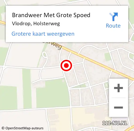 Locatie op kaart van de 112 melding: Brandweer Met Grote Spoed Naar Vlodrop, Holsterweg op 14 juli 2024 19:45