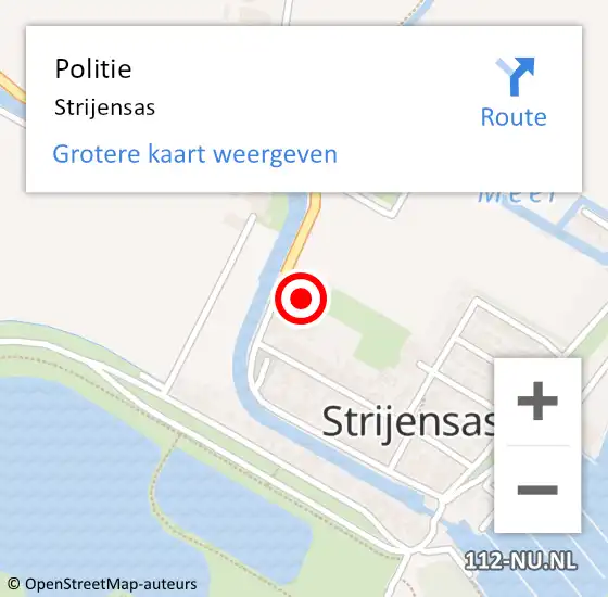 Locatie op kaart van de 112 melding: Politie Strijensas op 14 juli 2024 20:23