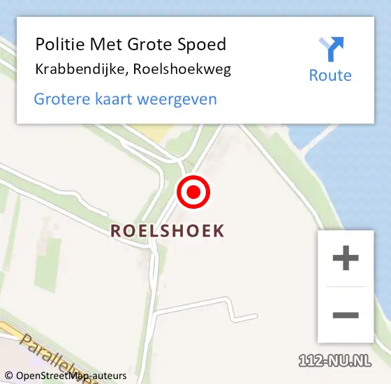 Locatie op kaart van de 112 melding: Politie Met Grote Spoed Naar Krabbendijke, Roelshoekweg op 14 juli 2024 20:43