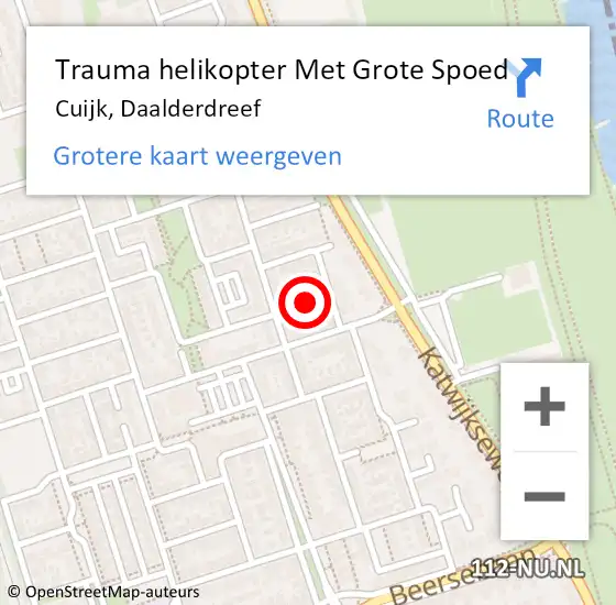 Locatie op kaart van de 112 melding: Trauma helikopter Met Grote Spoed Naar Cuijk, Daalderdreef op 14 juli 2024 23:26