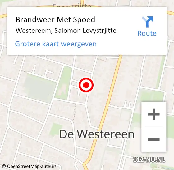 Locatie op kaart van de 112 melding: Brandweer Met Spoed Naar Westereem, Salomon Levystrjitte op 14 juli 2024 23:55