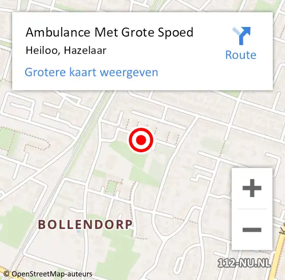 Locatie op kaart van de 112 melding: Ambulance Met Grote Spoed Naar Heiloo, Hazelaar op 15 juli 2024 00:57