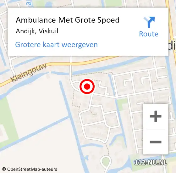 Locatie op kaart van de 112 melding: Ambulance Met Grote Spoed Naar Andijk, Viskuil op 15 juli 2024 00:59