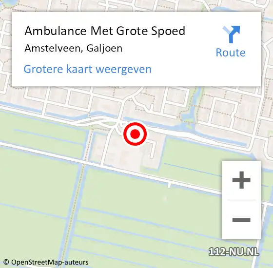 Locatie op kaart van de 112 melding: Ambulance Met Grote Spoed Naar Amstelveen, Galjoen op 15 juli 2024 01:12