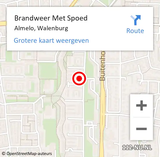 Locatie op kaart van de 112 melding: Brandweer Met Spoed Naar Almelo, Walenburg op 15 juli 2024 01:54