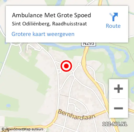 Locatie op kaart van de 112 melding: Ambulance Met Grote Spoed Naar Sint Odiliënberg, Raadhuisstraat op 15 juli 2024 02:37