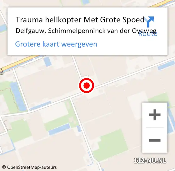 Locatie op kaart van de 112 melding: Trauma helikopter Met Grote Spoed Naar Delfgauw, Schimmelpenninck van der Oyeweg op 15 juli 2024 04:00