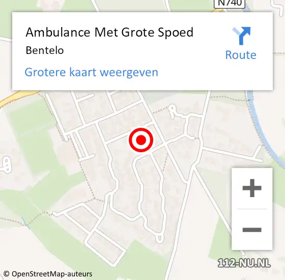 Locatie op kaart van de 112 melding: Ambulance Met Grote Spoed Naar Bentelo op 15 juli 2024 06:26