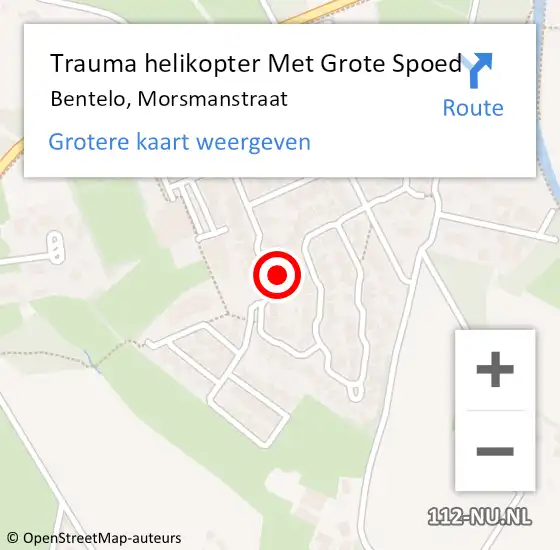 Locatie op kaart van de 112 melding: Trauma helikopter Met Grote Spoed Naar Bentelo, Morsmanstraat op 15 juli 2024 06:27