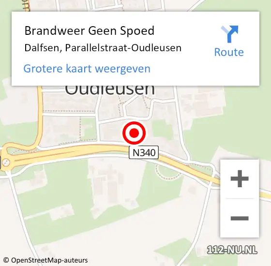 Locatie op kaart van de 112 melding: Brandweer Geen Spoed Naar Dalfsen, Parallelstraat-Oudleusen op 15 juli 2024 06:51