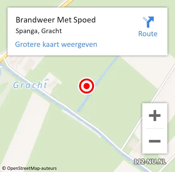 Locatie op kaart van de 112 melding: Brandweer Met Spoed Naar Spanga, Gracht op 15 juli 2024 07:20