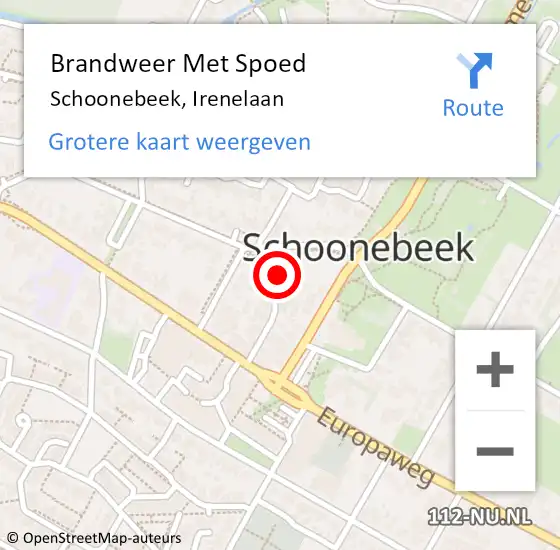 Locatie op kaart van de 112 melding: Brandweer Met Spoed Naar Schoonebeek, Irenelaan op 15 juli 2024 07:50