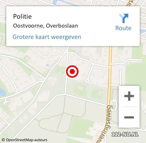 Locatie op kaart van de 112 melding: Politie Oostvoorne, Overboslaan op 15 juli 2024 08:13