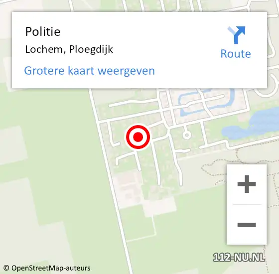 Locatie op kaart van de 112 melding: Politie Lochem, Ploegdijk op 15 juli 2024 08:19