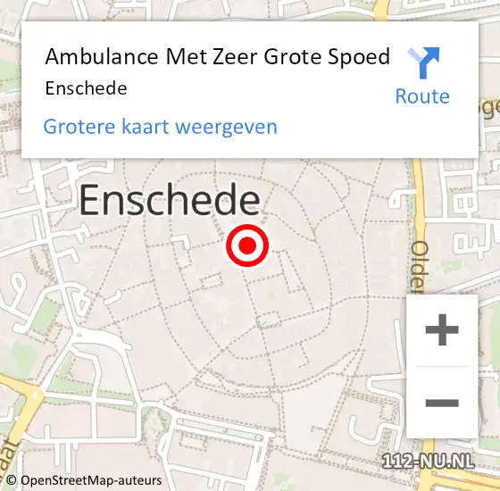 Locatie op kaart van de 112 melding: Ambulance Met Zeer Grote Spoed Naar Enschede op 15 juli 2024 08:22