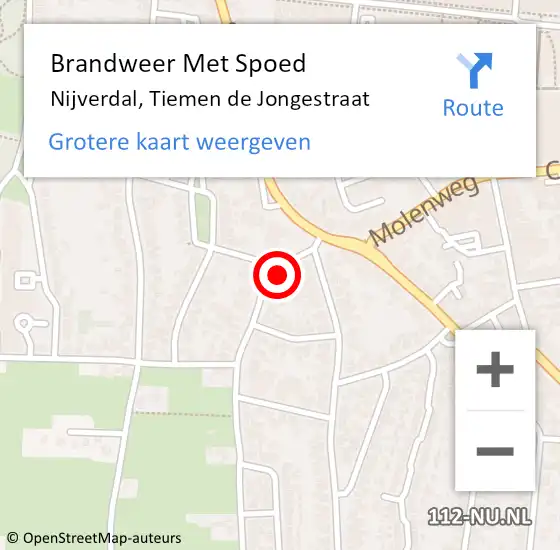 Locatie op kaart van de 112 melding: Brandweer Met Spoed Naar Nijverdal, Tiemen de Jongestraat op 15 juli 2024 08:33