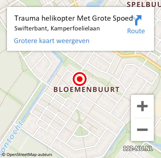 Locatie op kaart van de 112 melding: Trauma helikopter Met Grote Spoed Naar Swifterbant, Kamperfoelielaan op 15 juli 2024 09:42