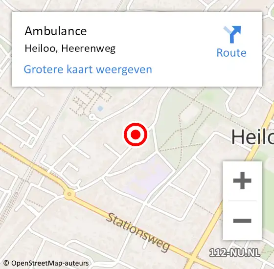 Locatie op kaart van de 112 melding: Ambulance Heiloo, Heerenweg op 15 juli 2024 10:17