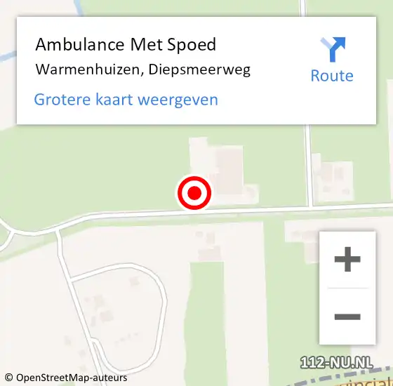 Locatie op kaart van de 112 melding: Ambulance Met Spoed Naar Warmenhuizen, Diepsmeerweg op 15 juli 2024 10:24