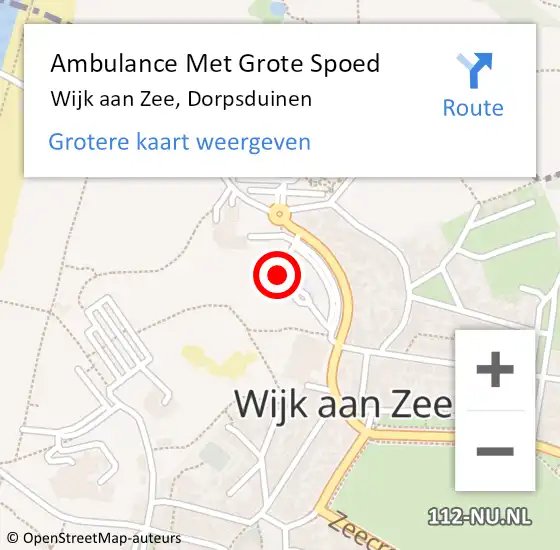 Locatie op kaart van de 112 melding: Ambulance Met Grote Spoed Naar Wijk aan Zee, Dorpsduinen op 15 juli 2024 10:30