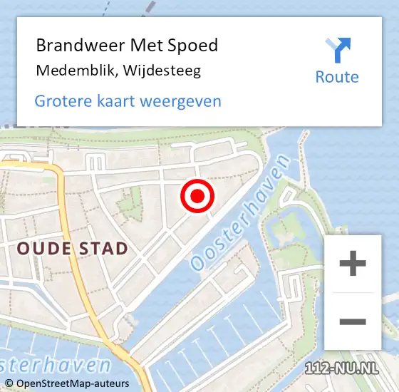 Locatie op kaart van de 112 melding: Brandweer Met Spoed Naar Medemblik, Wijdesteeg op 15 juli 2024 10:47