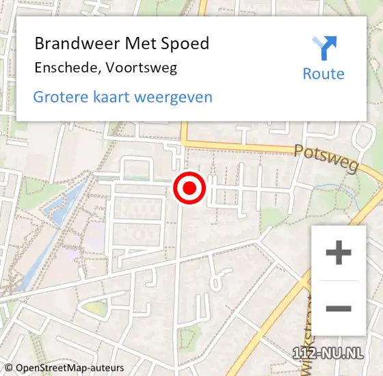 Locatie op kaart van de 112 melding: Brandweer Met Spoed Naar Enschede, Voortsweg op 15 juli 2024 10:55