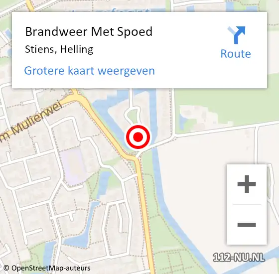 Locatie op kaart van de 112 melding: Brandweer Met Spoed Naar Stiens, Helling op 15 juli 2024 11:06