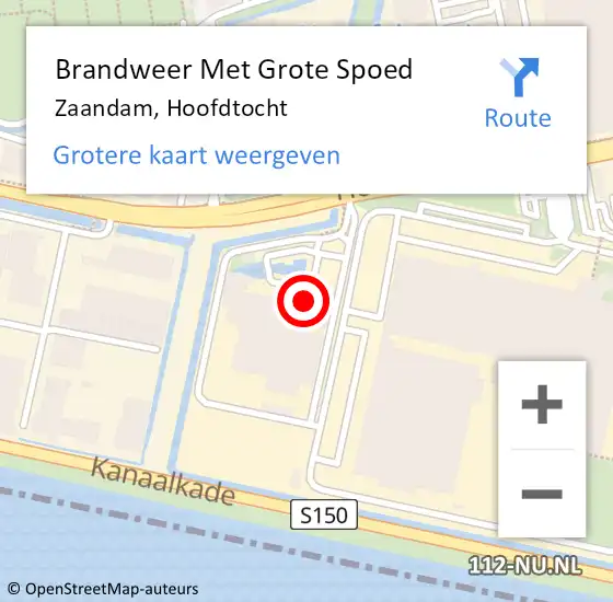 Locatie op kaart van de 112 melding: Brandweer Met Grote Spoed Naar Zaandam, Hoofdtocht op 15 juli 2024 11:14