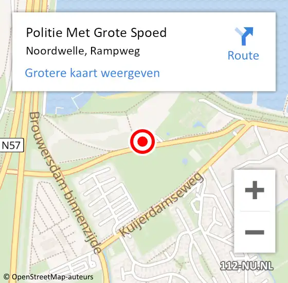 Locatie op kaart van de 112 melding: Politie Met Grote Spoed Naar Noordwelle, Rampweg op 15 juli 2024 12:20