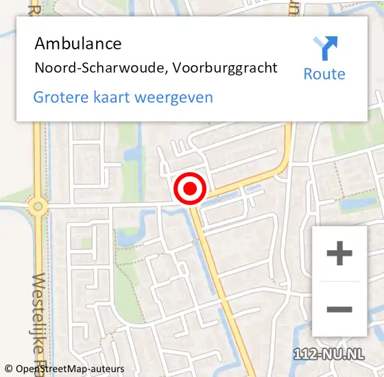 Locatie op kaart van de 112 melding: Ambulance Noord-Scharwoude, Voorburggracht op 15 juli 2024 12:24