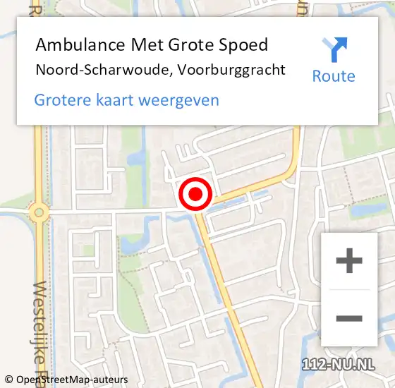 Locatie op kaart van de 112 melding: Ambulance Met Grote Spoed Naar Noord-Scharwoude, Voorburggracht op 15 juli 2024 12:25