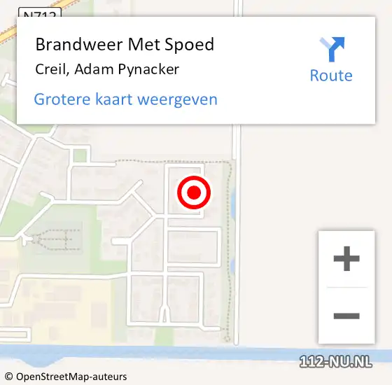 Locatie op kaart van de 112 melding: Brandweer Met Spoed Naar Creil, Adam Pynacker op 15 juli 2024 13:12