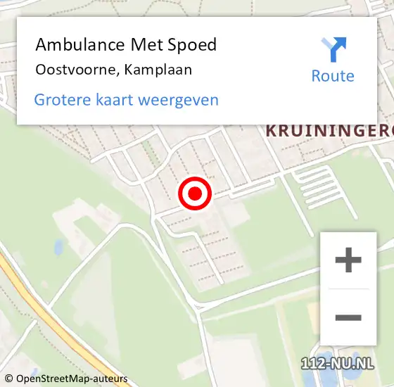 Locatie op kaart van de 112 melding: Ambulance Met Spoed Naar Oostvoorne, Kamplaan op 15 juli 2024 13:33