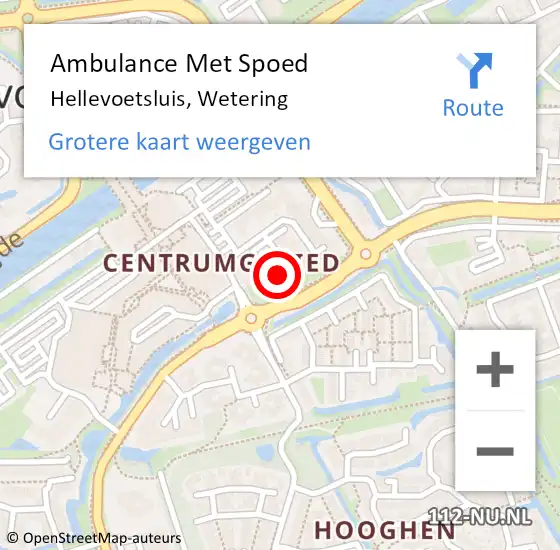 Locatie op kaart van de 112 melding: Ambulance Met Spoed Naar Hellevoetsluis, Wetering op 15 juli 2024 13:37