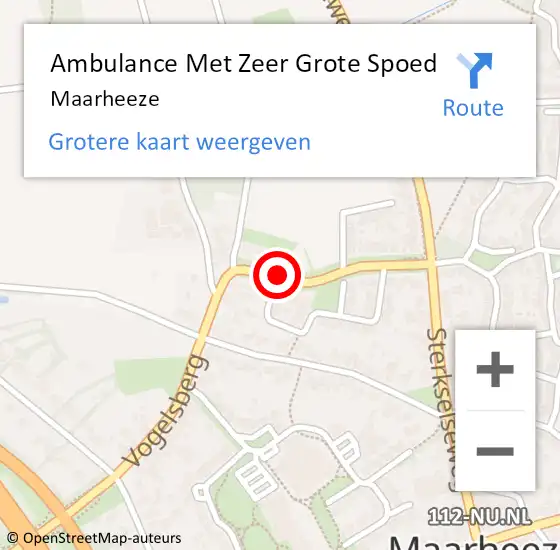 Locatie op kaart van de 112 melding: Ambulance Met Zeer Grote Spoed Naar Maarheeze op 15 juli 2024 13:42