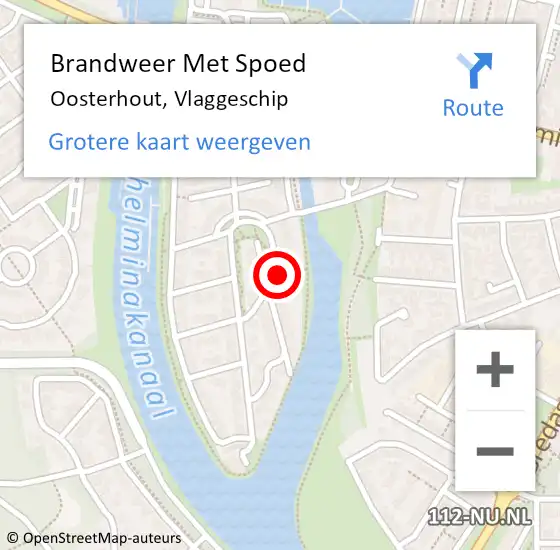 Locatie op kaart van de 112 melding: Brandweer Met Spoed Naar Oosterhout, Vlaggeschip op 15 juli 2024 13:48