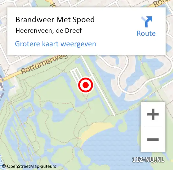 Locatie op kaart van de 112 melding: Brandweer Met Spoed Naar Heerenveen, de Dreef op 15 juli 2024 13:53