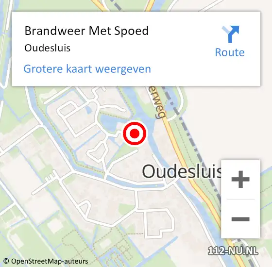 Locatie op kaart van de 112 melding: Brandweer Met Spoed Naar Oudesluis op 15 juli 2024 13:54