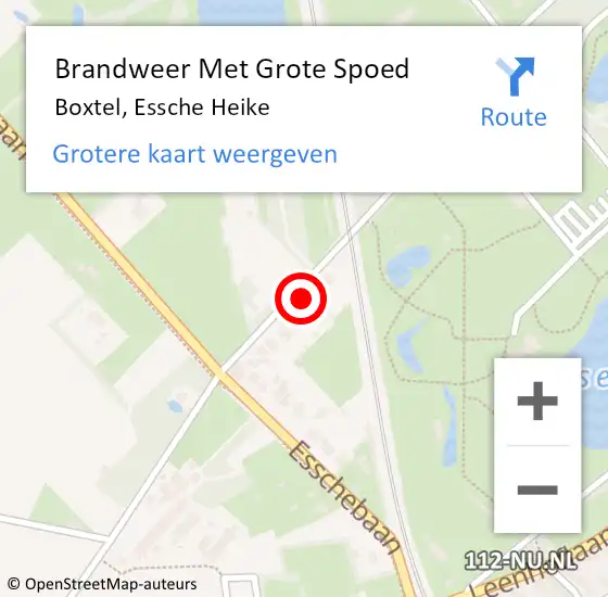 Locatie op kaart van de 112 melding: Brandweer Met Grote Spoed Naar Boxtel, Essche Heike op 15 juli 2024 14:08