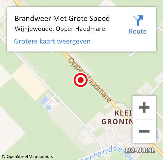 Locatie op kaart van de 112 melding: Brandweer Met Grote Spoed Naar Wijnjewoude, Opper Haudmare op 15 juli 2024 14:50