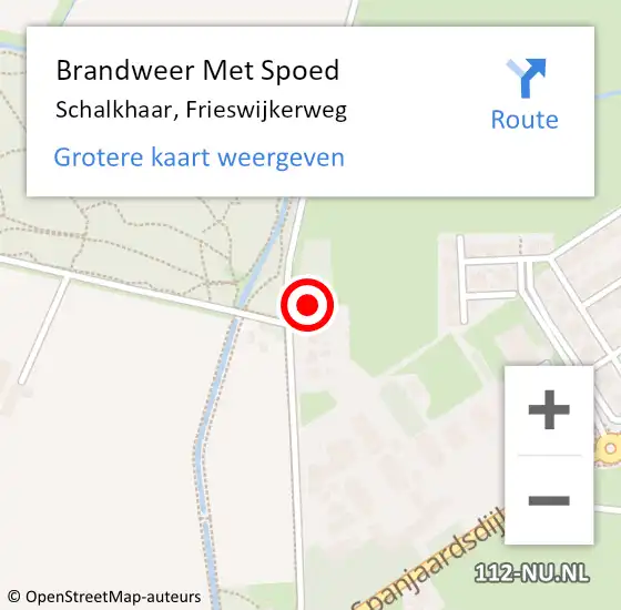 Locatie op kaart van de 112 melding: Brandweer Met Spoed Naar Schalkhaar, Frieswijkerweg op 15 juli 2024 15:00