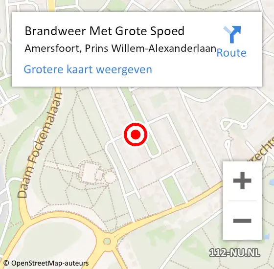 Locatie op kaart van de 112 melding: Brandweer Met Grote Spoed Naar Amersfoort, Prins Willem-Alexanderlaan op 15 juli 2024 15:00