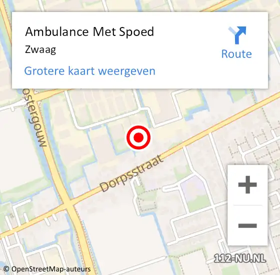 Locatie op kaart van de 112 melding: Ambulance Met Spoed Naar Zwaag op 15 juli 2024 15:04