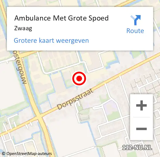 Locatie op kaart van de 112 melding: Ambulance Met Grote Spoed Naar Zwaag op 15 juli 2024 15:07